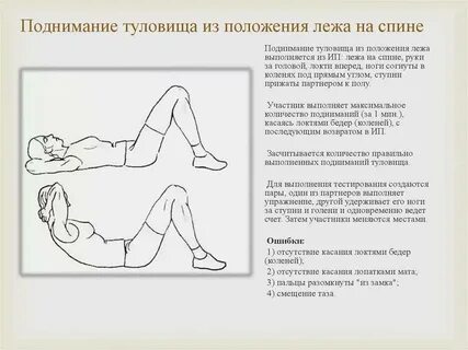 Поднимание и опускание туловища из положения лежа