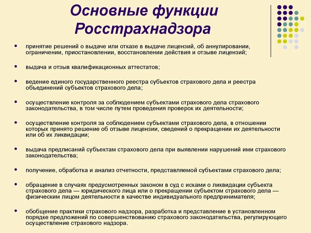 Функции Росстрахнадзора. Функции Федеральной службы страхового надзора.. Функции субъектов страхового дела. Росстрахнадзор полномочия.