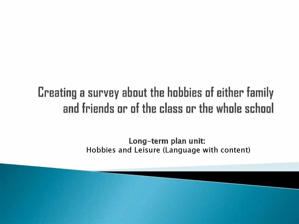 Hobby unit