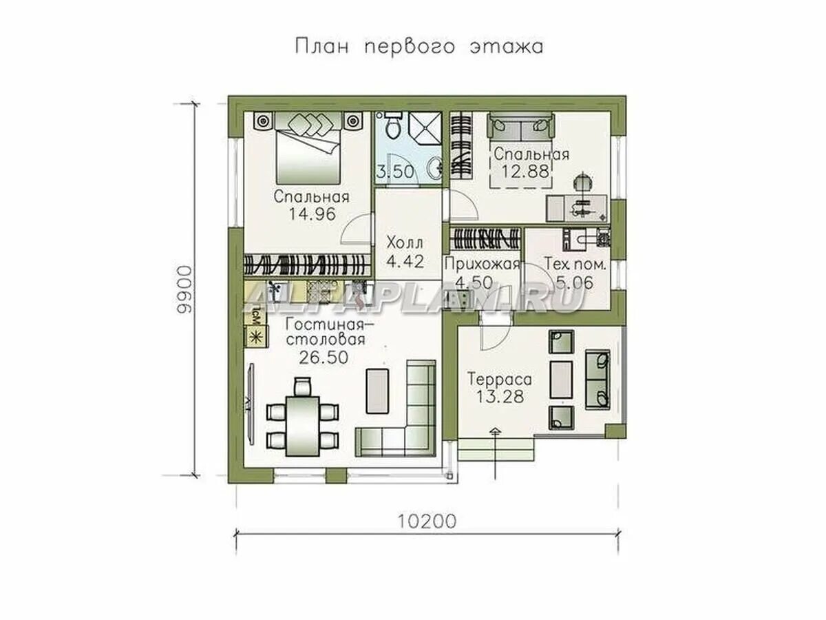 Дом 372. Дега альфаплан. 372а-s &quot;дека&quot;одноэтажный дом.