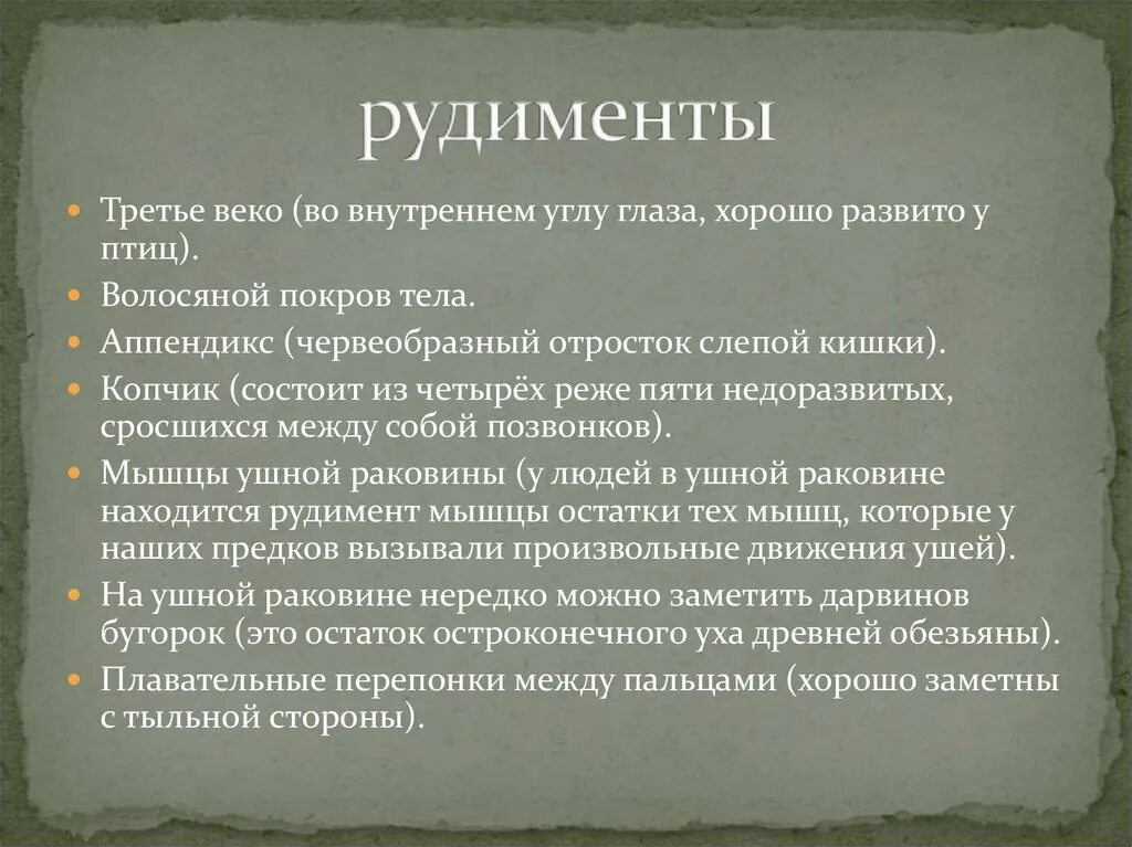 3 примеры рудиментов. Рудименты человека перечень. Рудименты в организме человека.