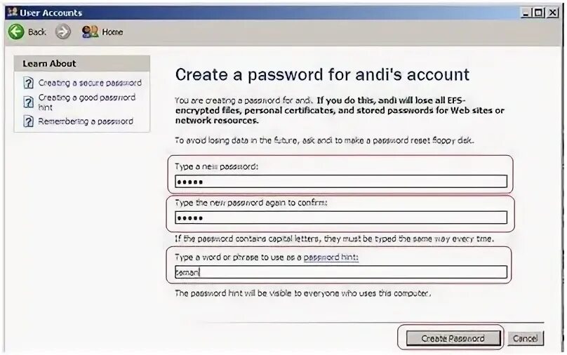 Create password. Create password перевод на русский.