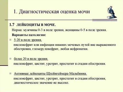 Лейкоциты в моче 15 что это значит