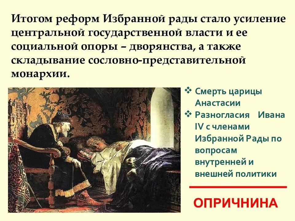 Итоги реформ избранной рады. Реформы избранной рады по укреплению центральной власти. реформы социальные (сословные ) избранной рады. итоги сословно- представительных учреждений избранная рада.