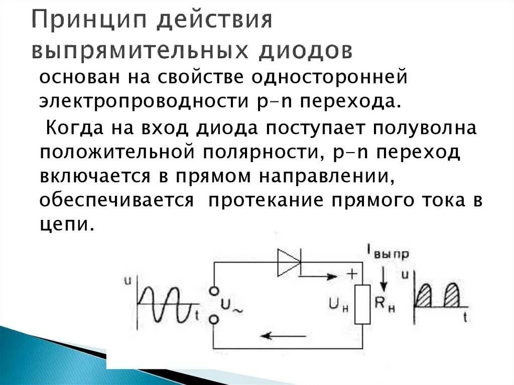 Действие диода. Принцип действия выпрямительного диода. Схемы стабилитрон выпрямительный диод. Выпрямительный диод принцип работы. Схема включения выпрямительного диода.