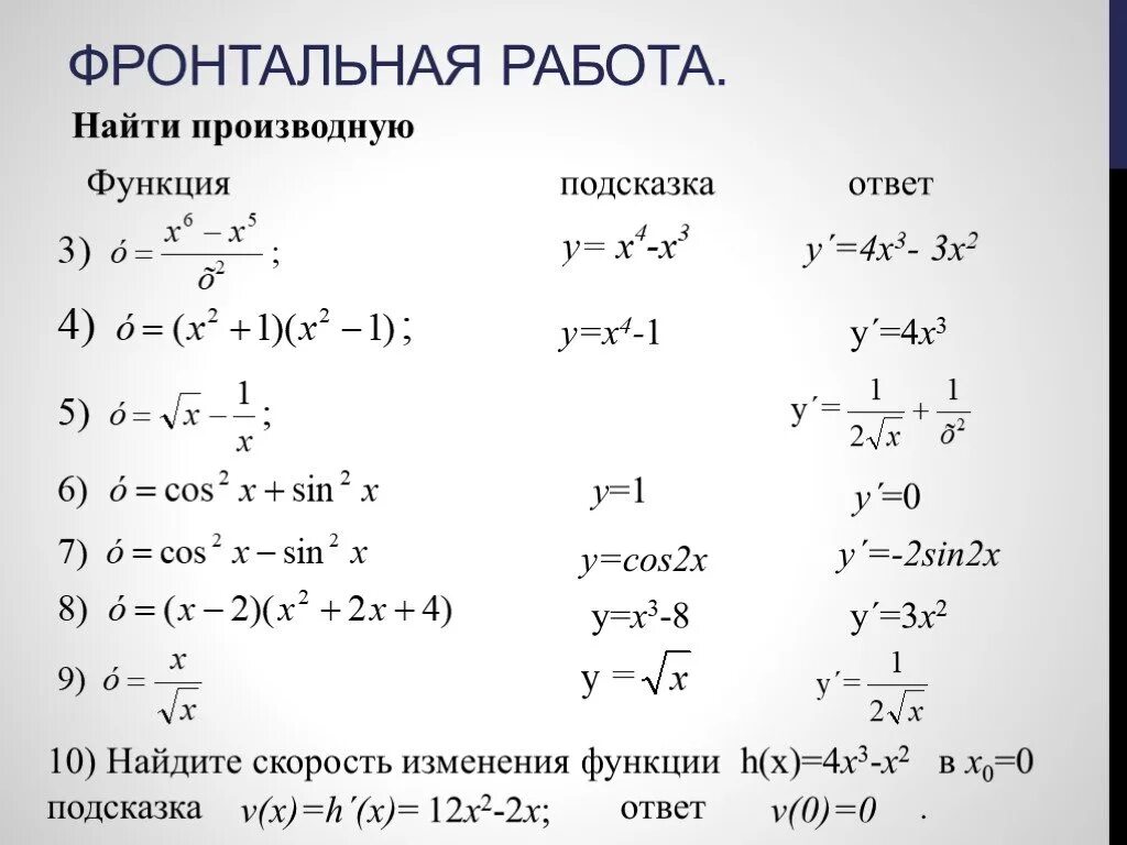 Производная функции x^2. Вычислить производную функции y=x2. Вычислить производную функций y= x^3. Y 2x 3 производная.