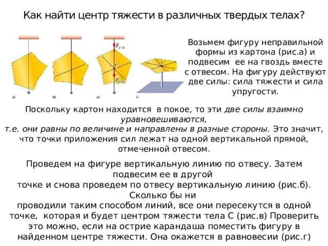 Как найти центр неправильной фигуры