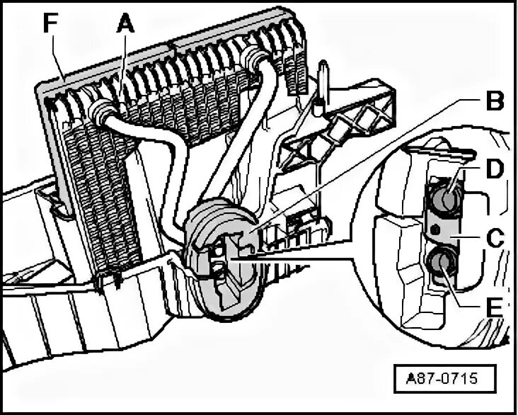 Volkswagen Golf 1997-2004: A/C compressor brackets (Body / Ventilation and heati