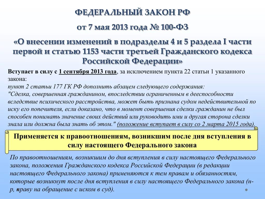 Указ номер 7. Ст 1153 ГК РФ. ФЗ 100. Статья 1153 ГК РФ. Федерального закона от 07.05.2013 n 100-ФЗ.