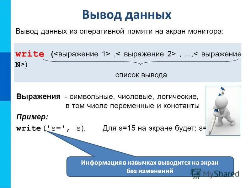 Pascal вывод данных