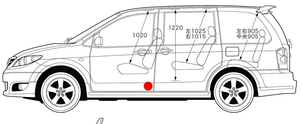 Схема мазды мпв. Mazda mpv 2 габариты. мазда mpv 2000 габариты. габариты мазда мпв 2001г. габариты салона мазда мпв 2001.