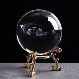 3d solar system crystal ball
