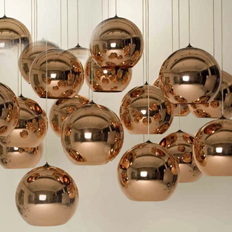 Светильник цвета бронзы. Светильник copper loft pendant lamp. светильник glass ball bronze. шарообразные люстры. плафон круглый.