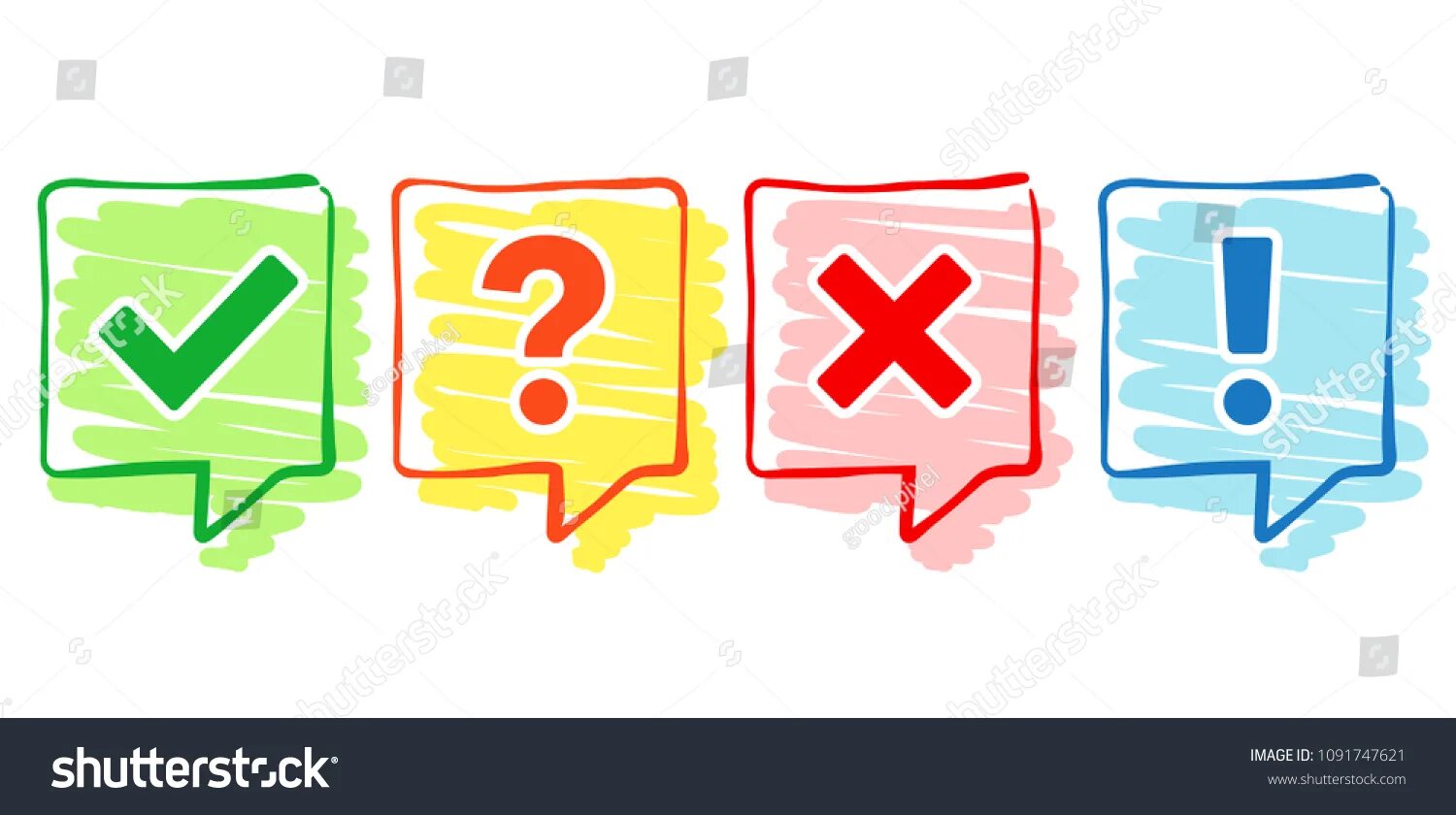 Cross question. Восклицательный знак без фона. check draw. doodle exclamation point and question sign mark set.