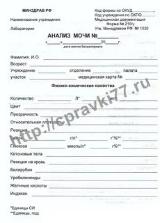 Общий анализ мочи тесты с ответами