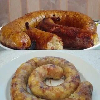 Картофельная колбаса в кишке со шкварками