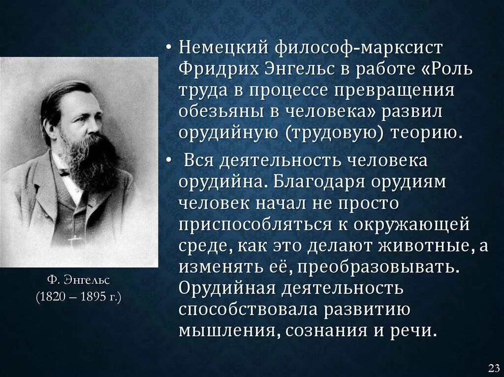 Немецкая философия энгельс. Роль труда в процессе превращения обезьяны в человека. Процесс превращения обезьяны в человека. Труды Энгельса.