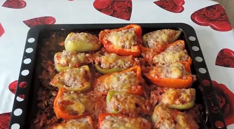 Перец фаршированный с мясом запечь в духовке