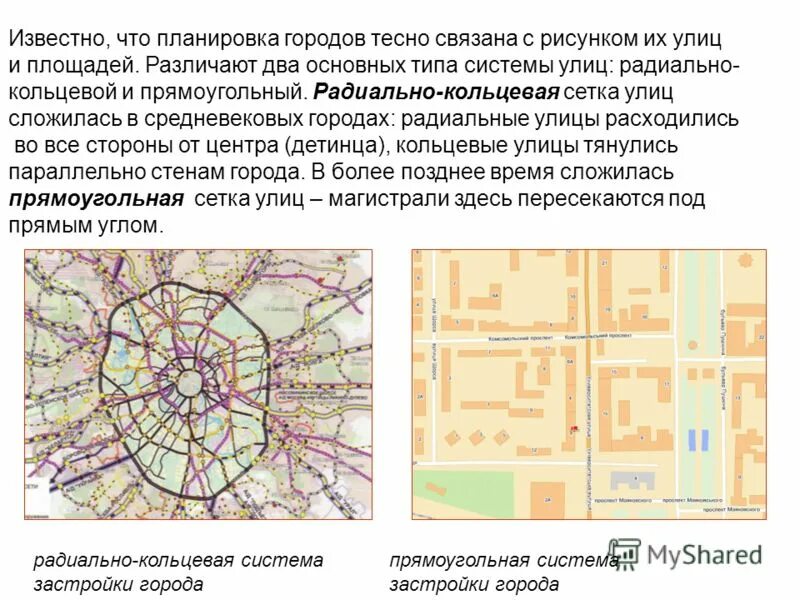 планировочные схемы магистральной улично-дорожной сети города. радиальная схема построения уличных сетей. типы планировки городов. планировочная структура общественных центров. функциональное зонирование и планировочная структура.