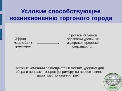 Причины возникновения городов
