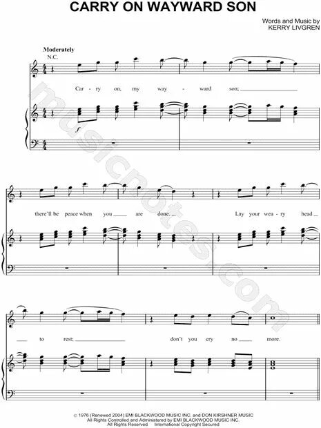 Песня kansas carry. Carry on my wayward son ноты. kansas carry on wayward. возвращайся блудный сын группа канзас ноты. kansas carry on my wayward son.