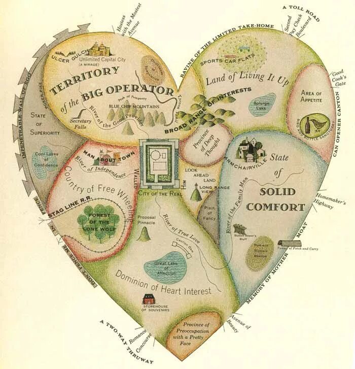 You live here long. Карта сердца. Карта в виде сердечек. В форме сердечка на карте.