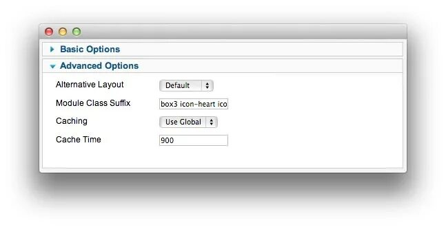 Module class. Default title. module layout. big cache. store errors default styles.