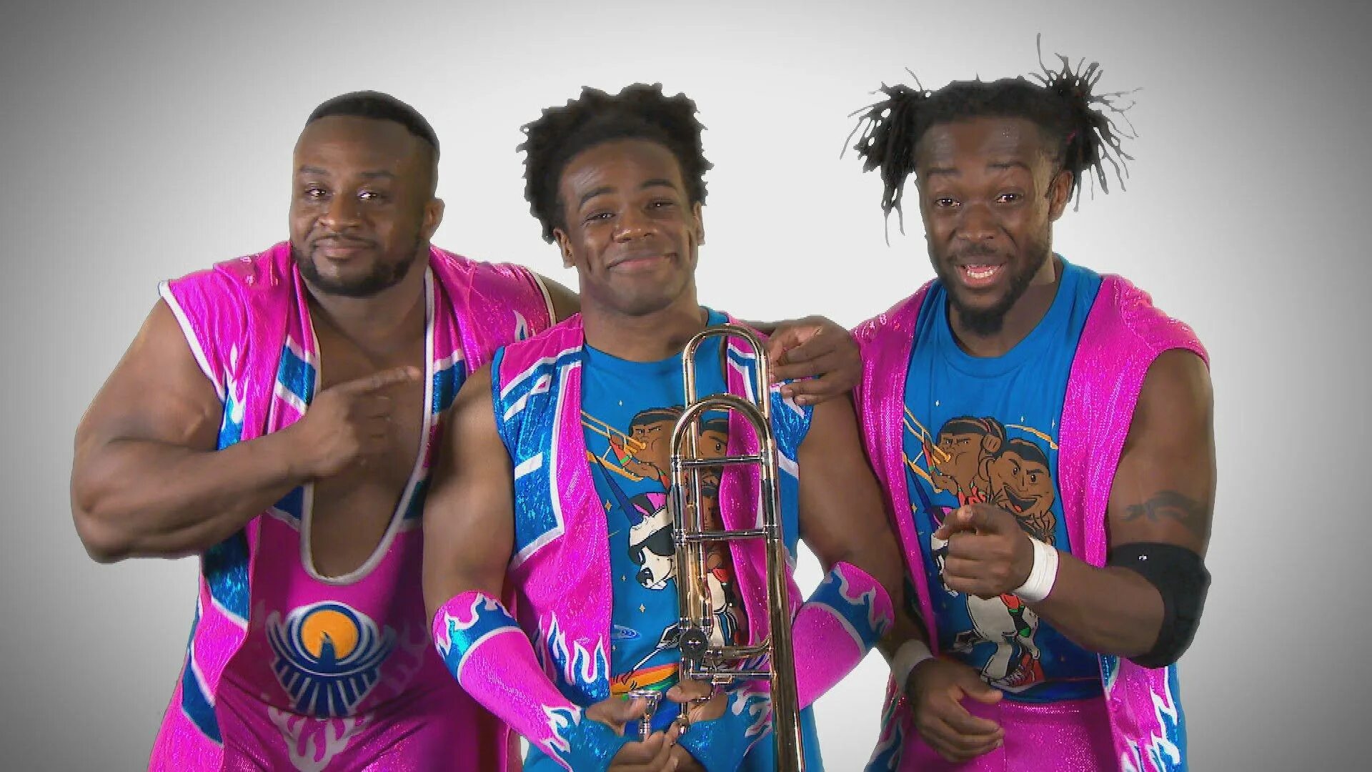 Day new form. Нью Дэй рестлеры. New Day WWE. Группировка новый день WWE. New Day New.