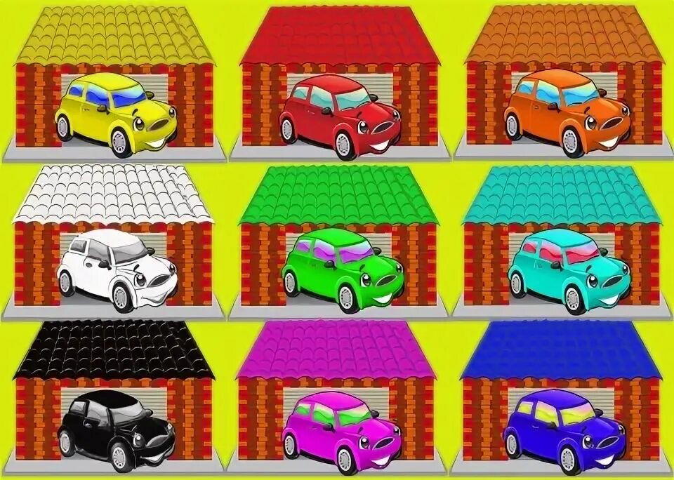 Найди машинки 2. Цветные гаражи для детей. Машинки и гаражи разноцветные. Дидактическая игра машины и гаражи. Гараж с машинками для малышей.