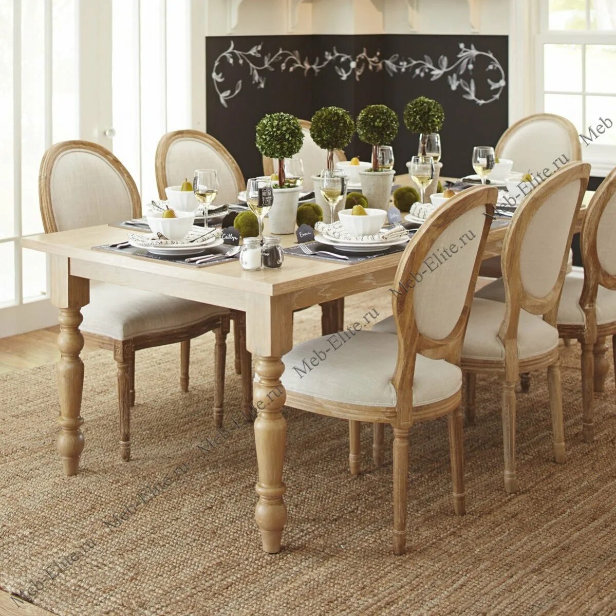 Купить столовую группу. Обеденный стол Sierra Dining Table - whitewashed. Стул Mak Interior Miro, Beige. Столовая мебель классика беж Лючия Китай. Столовая мебель классика беж Роял Китай.