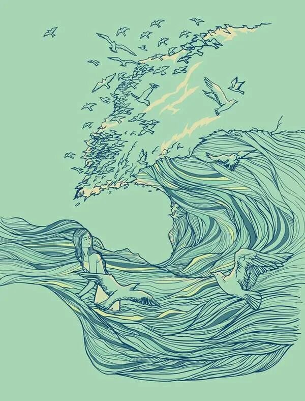 Вода в графике рисунок. Море Графика. Волны Графика. Море в графике. Волны арт.