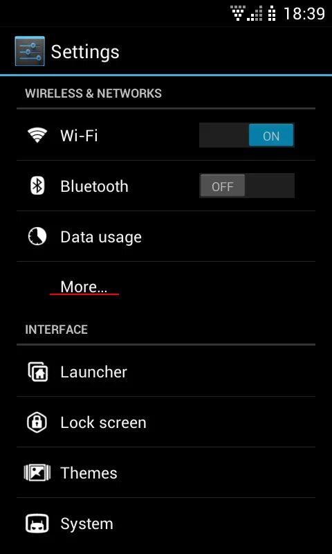 Android provider settings