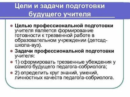 Цель профессиональной подготовки