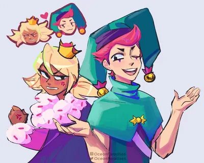 some cartoon characters with different colored hair 