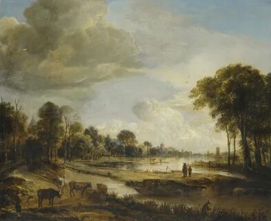 File:A River Landscape with Figures and Cattle by Aert van der Neer.jpg - Wikipe