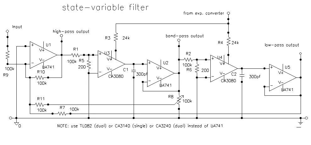 Static filter. Ca3080e datasheet. ca3080 схема включения. state variable filter. 3080 микросхема.