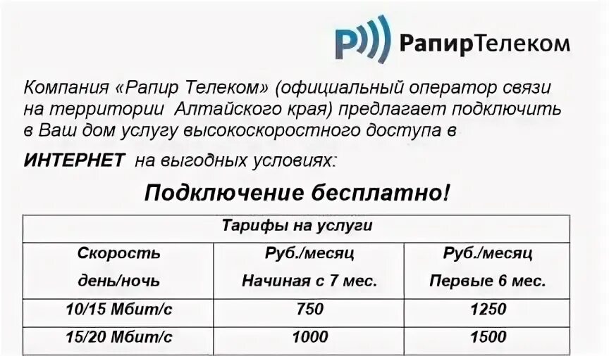 7 телеком тарифы