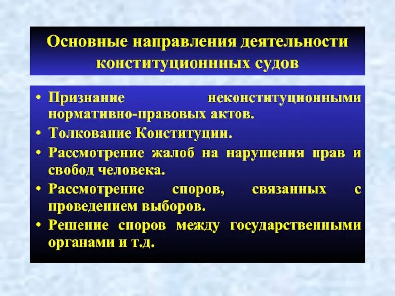 Направления конституционного суда