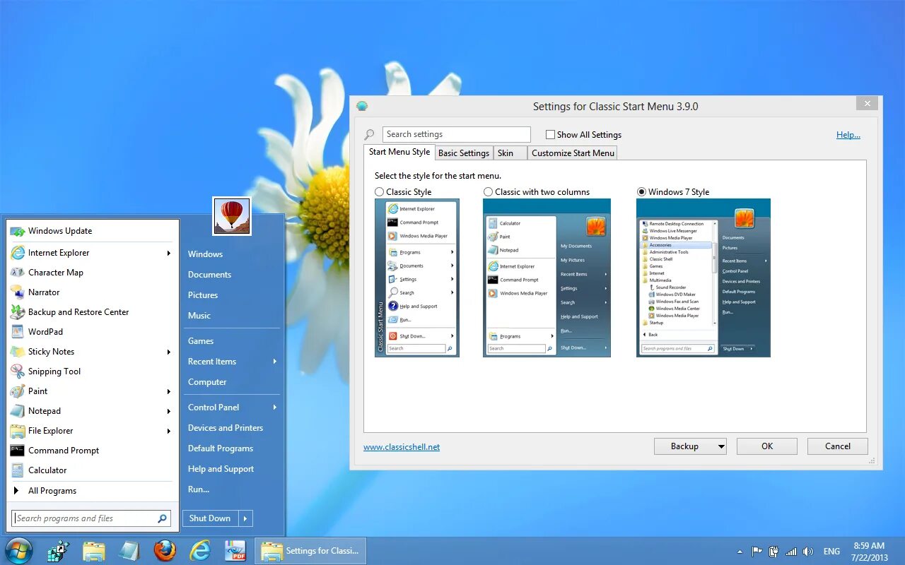 Starting 7 класс. Классик Шелл Windows 8.1. Classic Shell 4.3.1. Меню пуск для Classic Shell. Classic Shell классическое меню пуск в Windows 10.