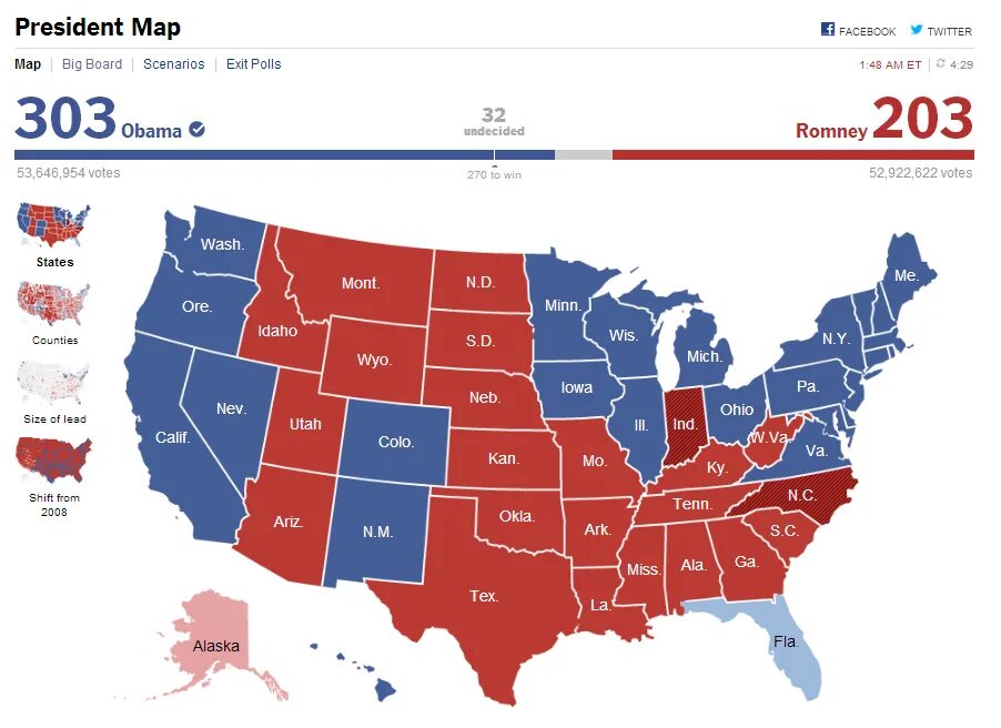 The us is washed by. Presidential election 2012 usa. the new york times карта. ny times 2012 election. карта выборов в сша 2012.