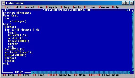 Турбо Паскаль. Модуль для очистки экрана турбо Паскаль. Процедуры в Паскале. Цвета в Turbo Pascal. Процедура pascal