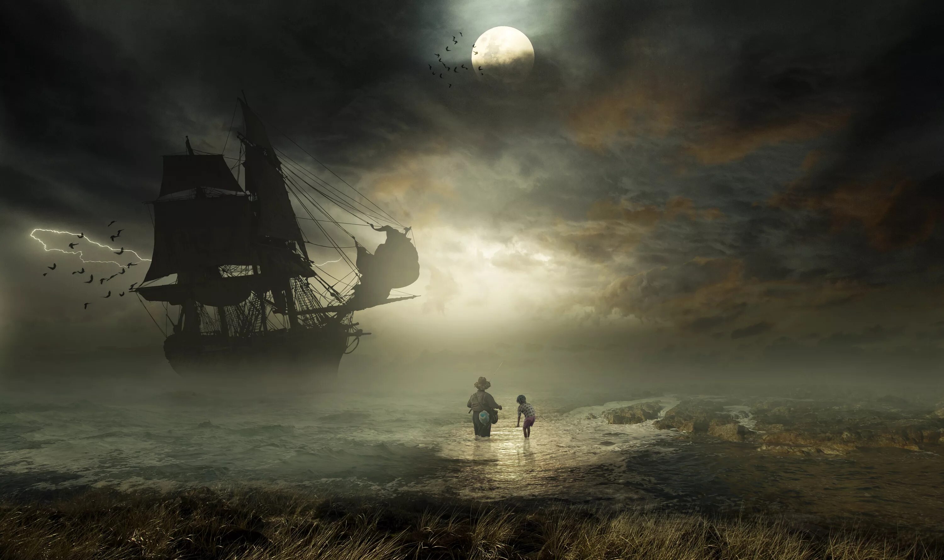 Стелларис угасшие империи. Сергей васнев (sergey vasnev). Fallen ship. Многодетальный коллаж в стиле матте пейнтинг(. Развалины космических кораблей.