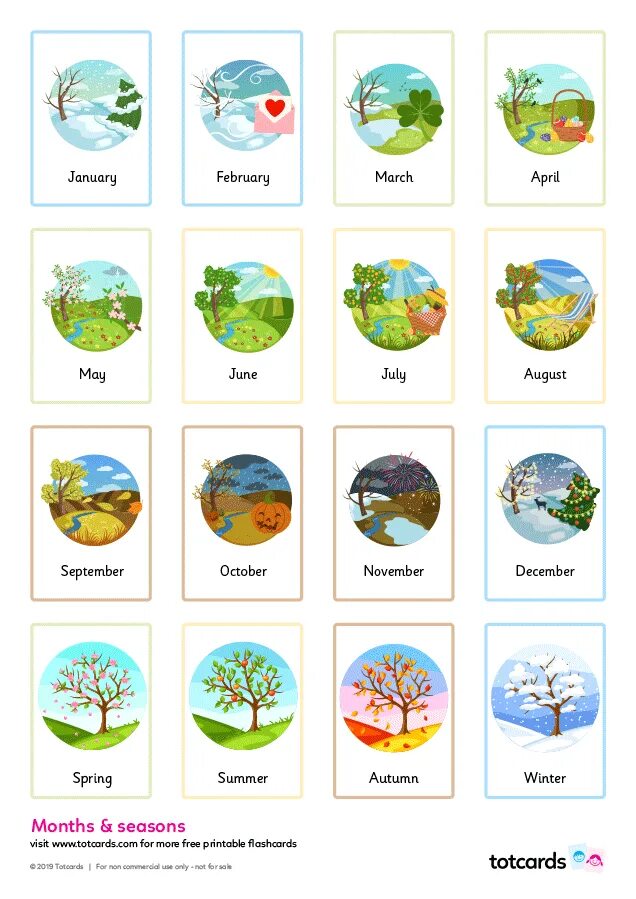 Seasons карточки. Месяцы Flashcards for Kids. Months of the year карточка. Seasons months of the year карточка.