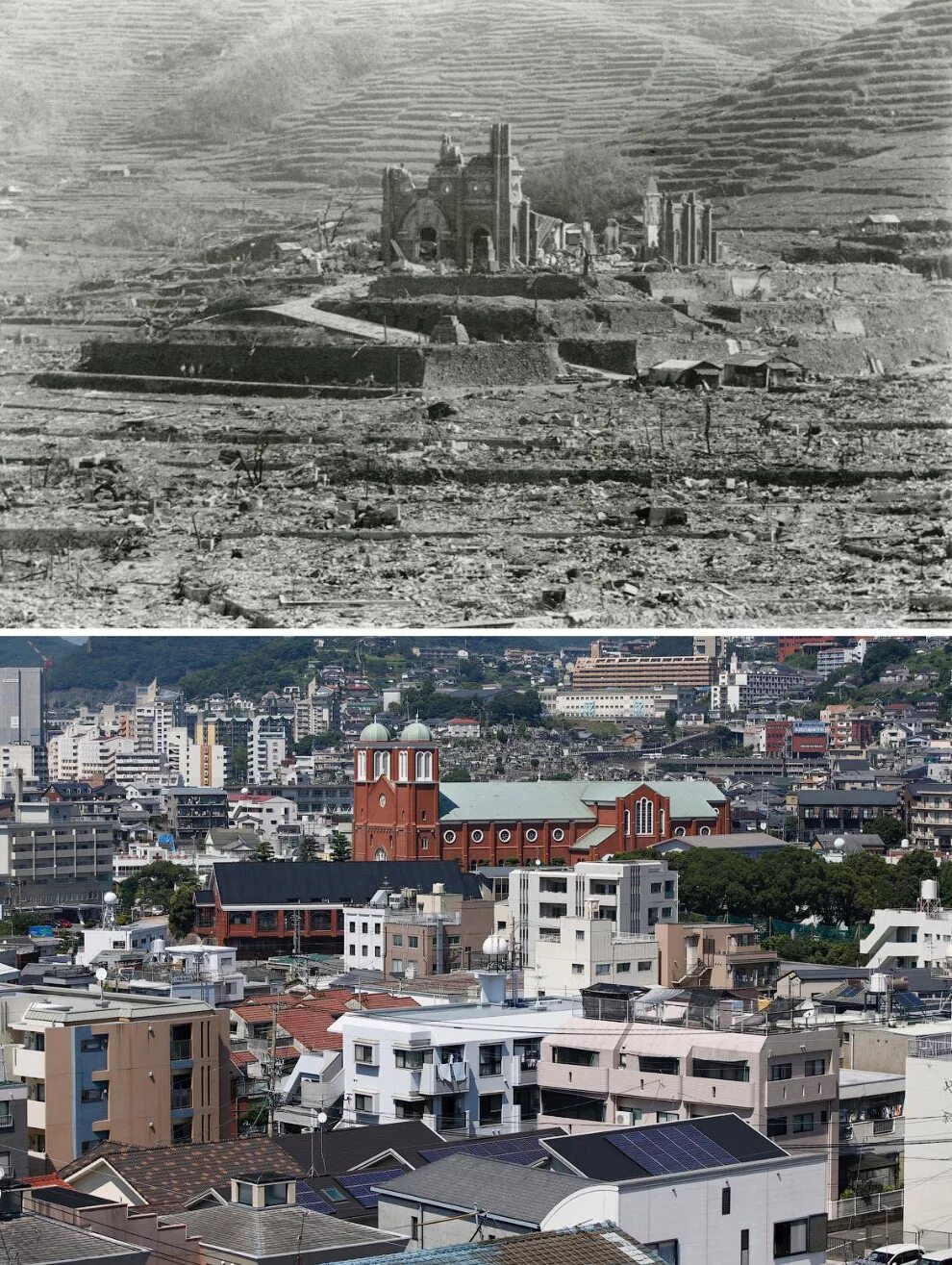 Япония 1945 Хиросима и Нагасаки. Бомбардировка Хиросимы и Нагасаки. 9 августа хиросима