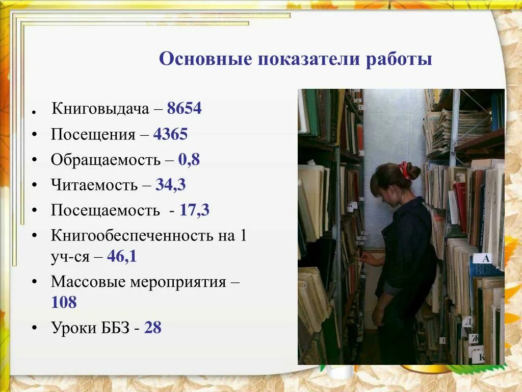 Количество посещений мероприятий библиотек. Посещаемость в библиотеке. Читаемость в библиотеке. Обращаемость фонда библиотеки. Показатели работы библиотеки.