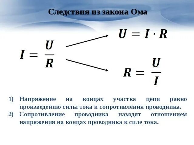 Определите сопротивление проводника если при напряжении 110. Формулы нахождения силы тока напряжения и сопротивления. формула сопротивления проводника из закона ома. из формулы закона ома для участка цепи. следствия из закона ома для участка цепи.