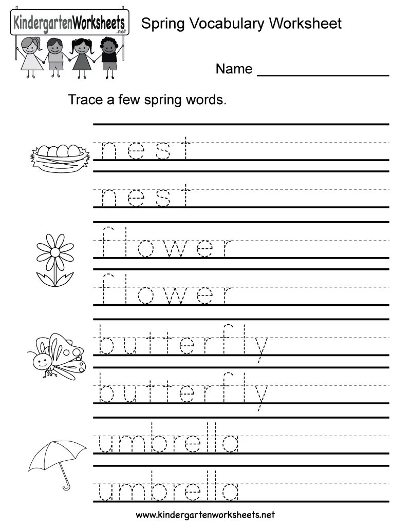 Spring worksheets for kids