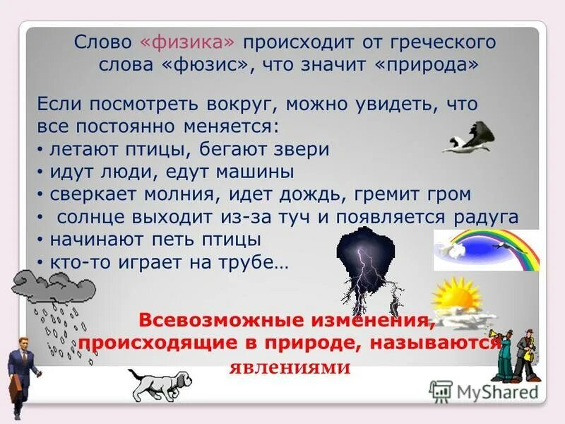 от какого слова физика