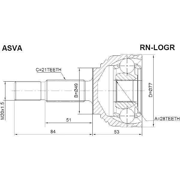 RNLOGR ASVA шрус наружный 28x49x21. Логан шрус наружный 21/28. Шрус наружный Рено Логан 1 21. Шрус наружный Рено Логан 21шлиц. 5 28 2020