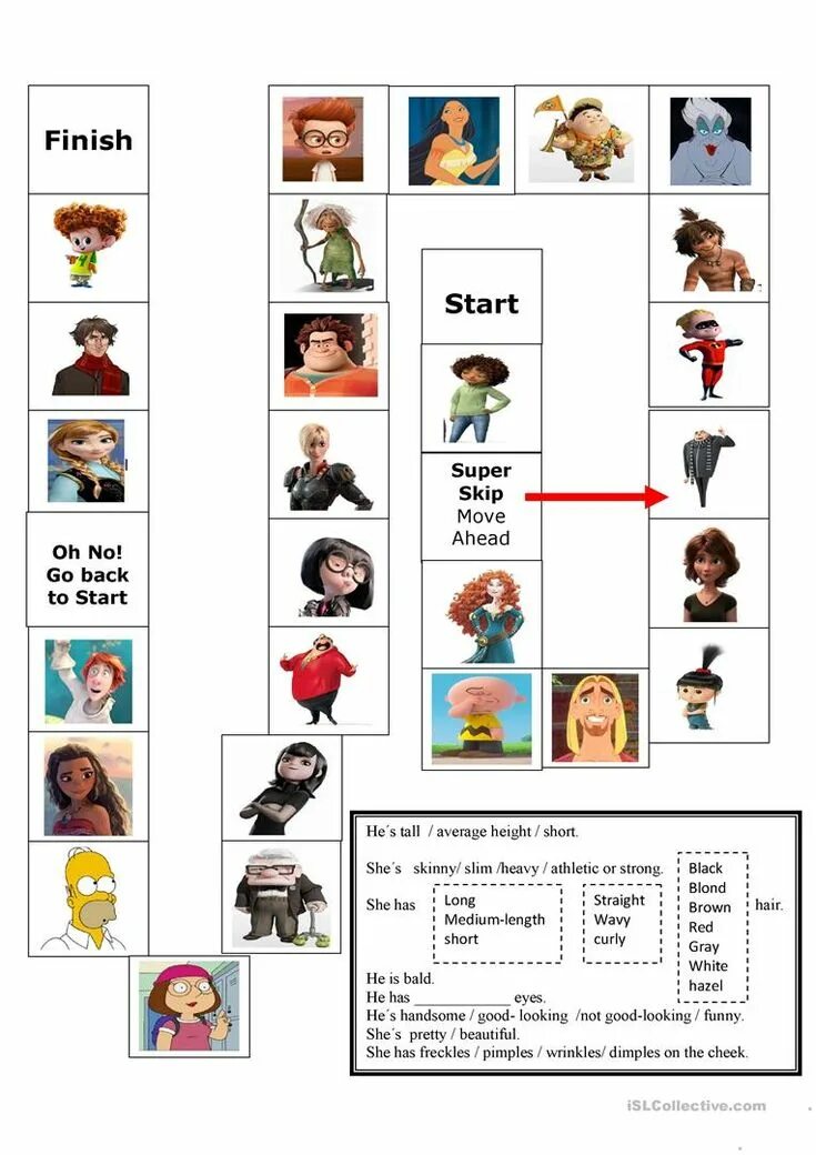 Test appearance and character ответы. Appearance board game for kids. внешность worksheets. appearance game esl. внешность на английском worksheets.